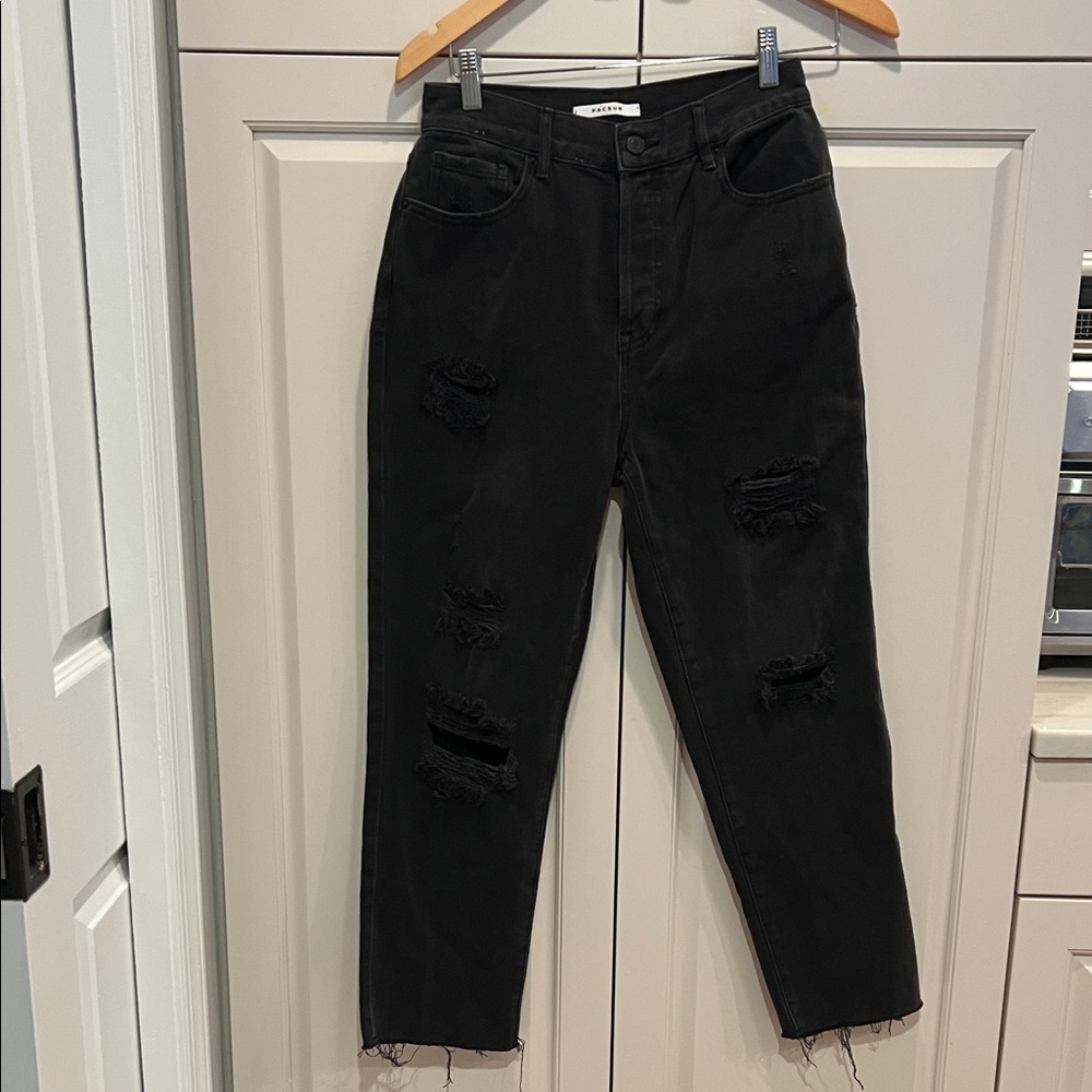 PACSUN black size 27 waist high waisted Distressed Women's Jeans